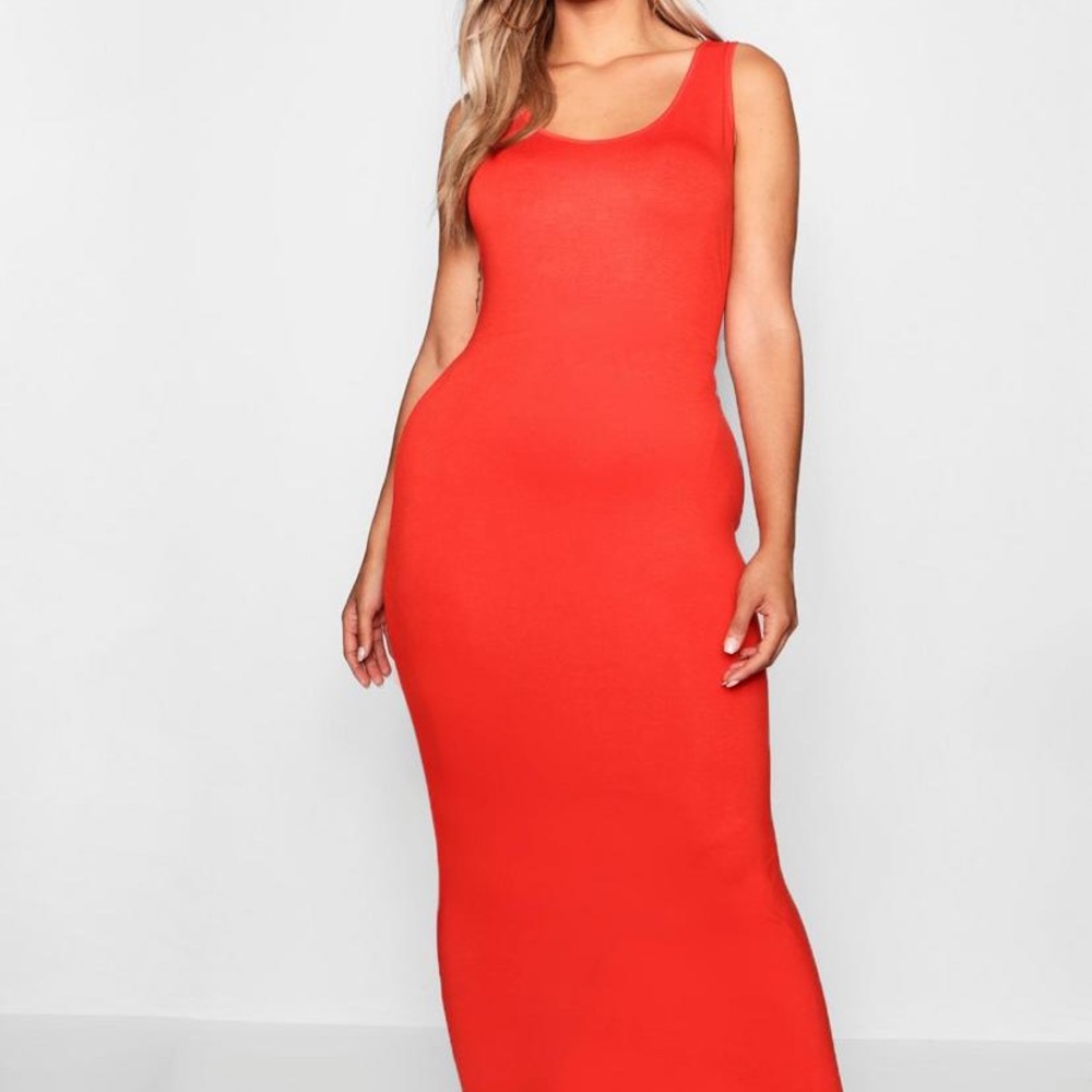 BOOHOO Orange Maxi Dress US 16